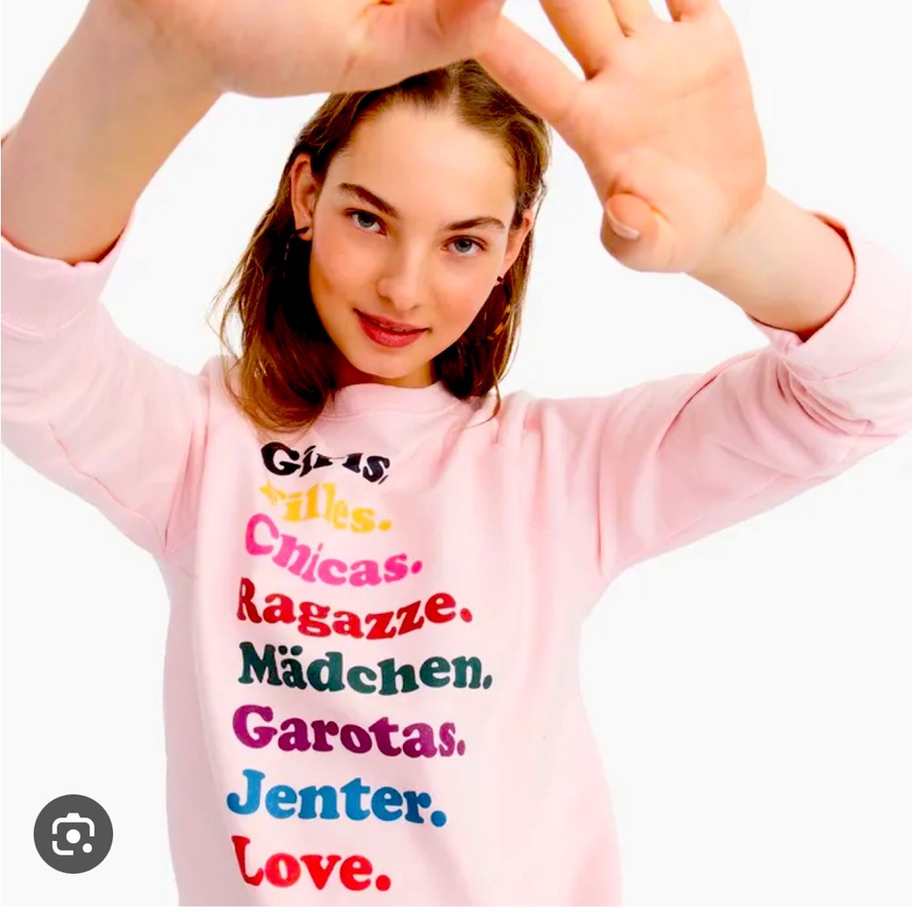 J. Crew Pink Sweatshirt Long Sleeves - Girls - multiple languages